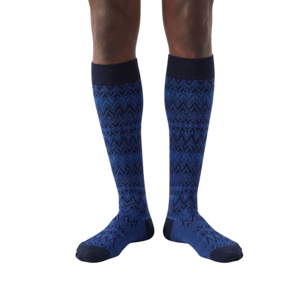 Missoni Royal Blue Mens Chevron Dress Socks-L